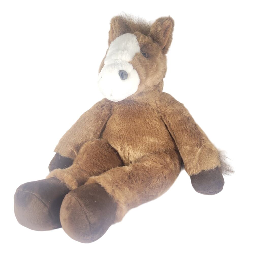 Build-A-Bear Plush Horse Brown with White Muzzle 18" Soft Toy Vintage Style Tag